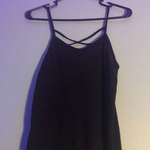 Black cross- back tank top